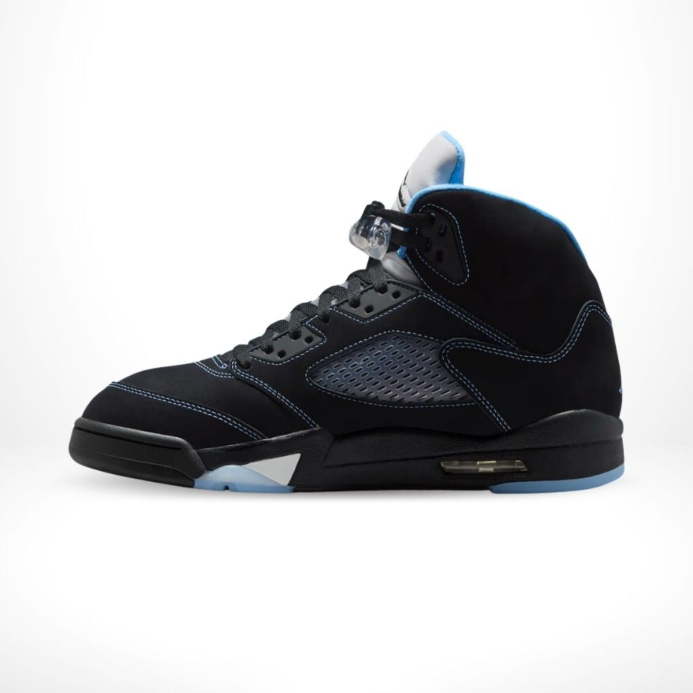 Air Jordan 5 Retro in Black University Blue - product image from the listing.