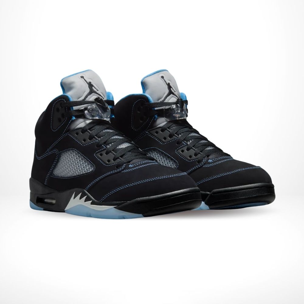 Air Jordan 5 Retro in Black University Blue - product image from the listing.