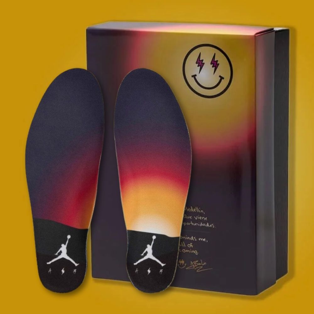 x J Balvin Sunset - Air Jordan 3 - product image from the listing.