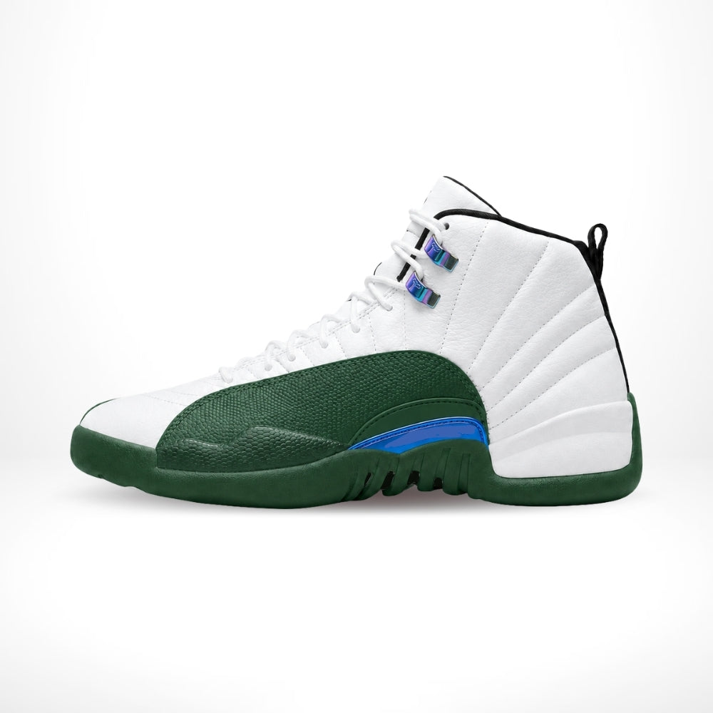 Air Jordan 12 Bucks in White Green - product image from the listing.