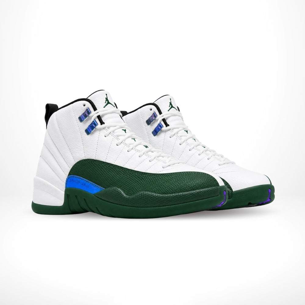 Air Jordan 12 Bucks in White Green - product image from the listing.