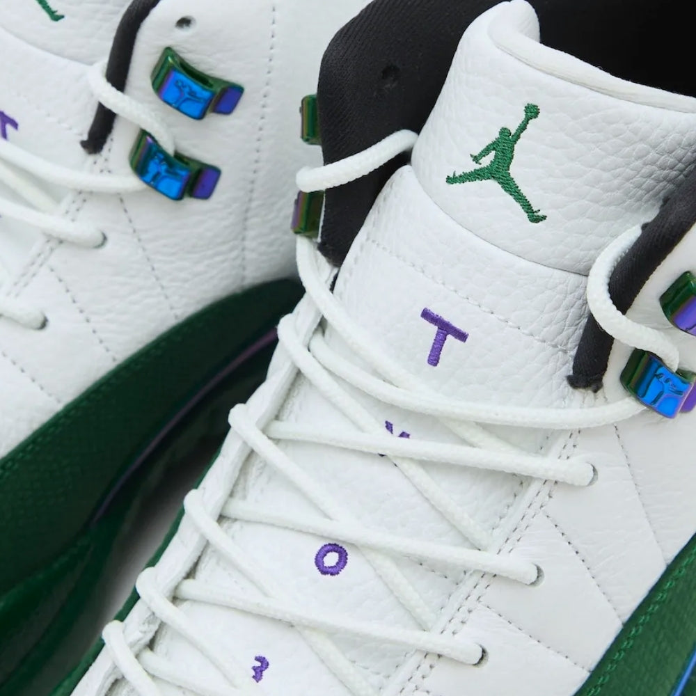 Air Jordan 12 Bucks in White Green - product image from the listing.