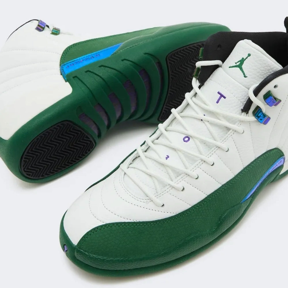 Air Jordan 12 Bucks in White Green - product image from the listing.