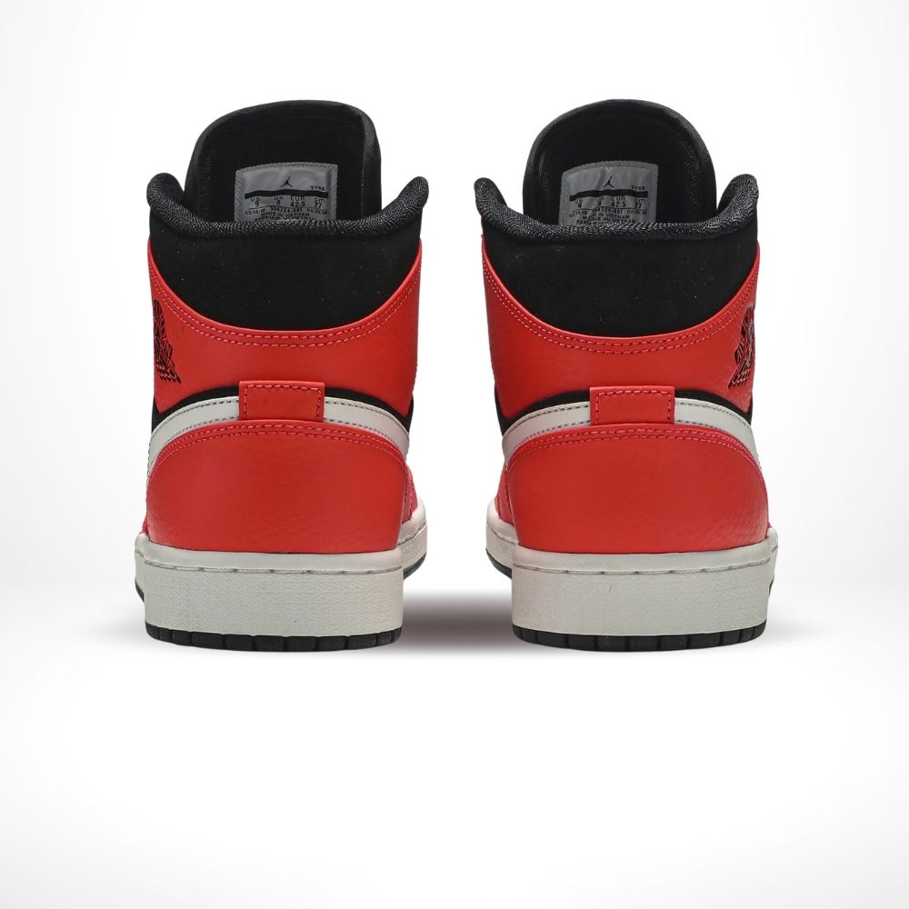 Air Jordan 1 Mid Infrared 23 in Black Red - product image from the listing.