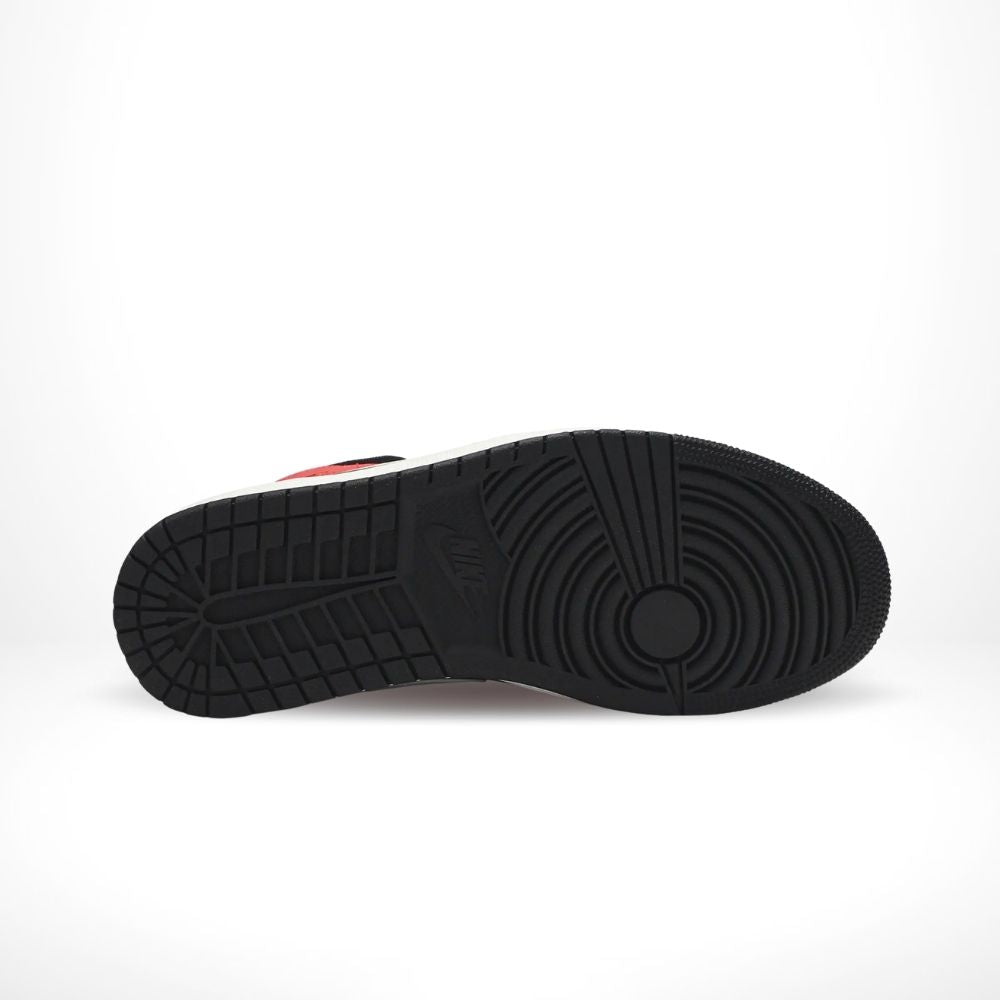 Air Jordan 1 Mid Infrared 23 in Black Red - product image from the listing.