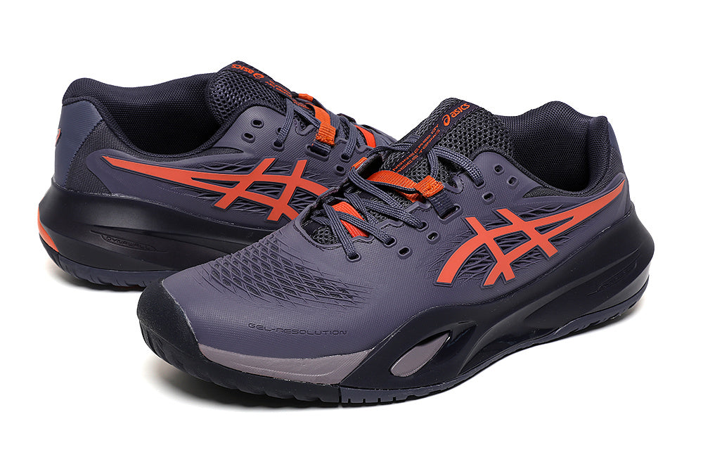 ASICS Gel-Resolution Tennis Shoes in Violet and Orange - product image from the listing.