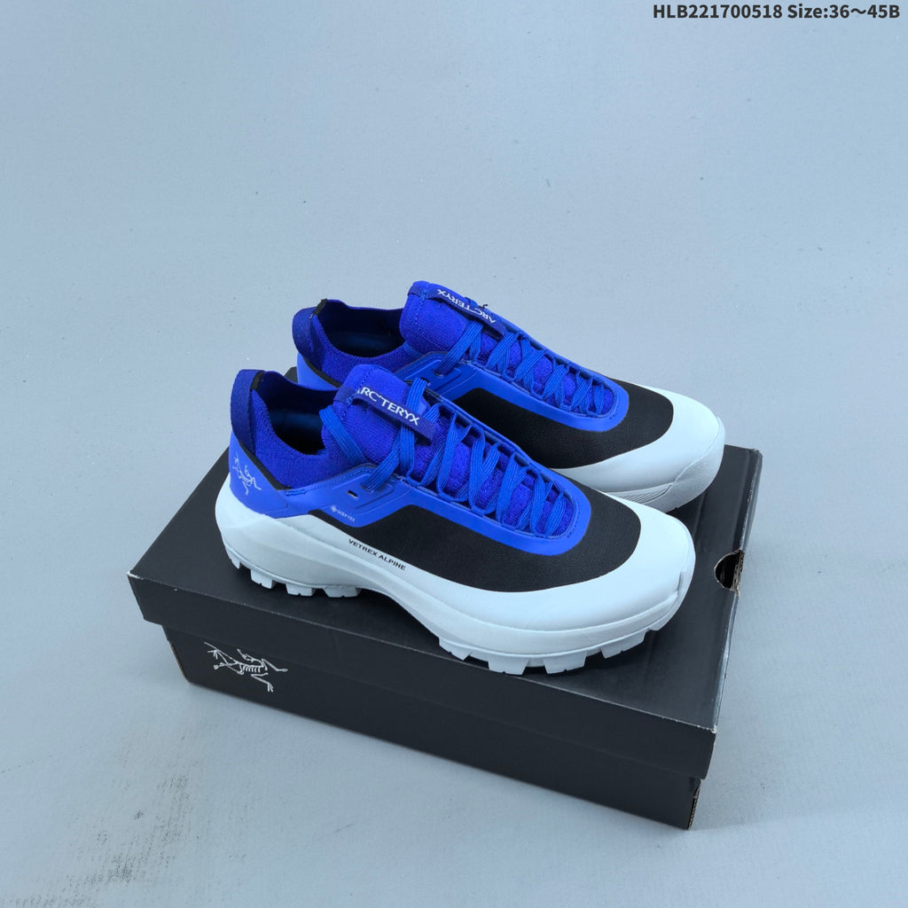 Arc'teryx Konseal Vertex Alpine Trail Shoes, in Blue Black White - product image from the listing.