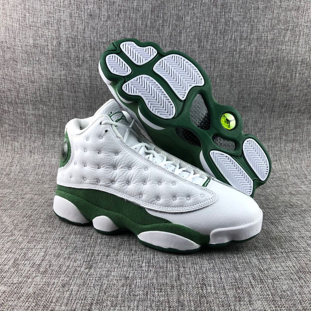 Air Jordan 13 Ray Allen PE White Green Sneakers - product image from the listing.