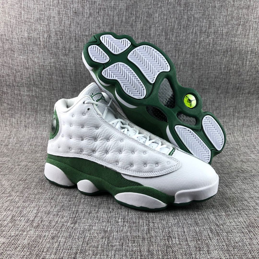 Air Jordan 13 Ray Allen PE White Green Sneakers - product image from the listing.