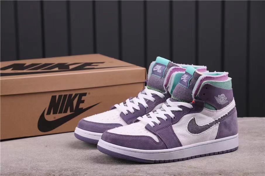 Nike Air Jordan 1 Zoom Comfort Iridescent High-Cut Sneakers - product image from the listing.