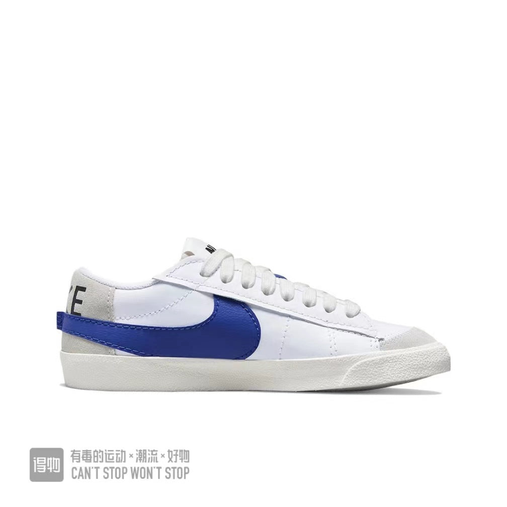 White and Blue Nike Blazer Low 77 Sneakers - product image from the listing.