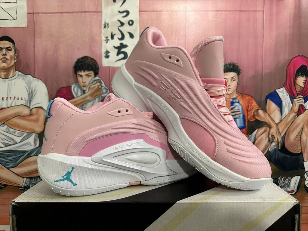 Jordan Luka 4 Basketball Shoes in Pink and White - product image from the listing.