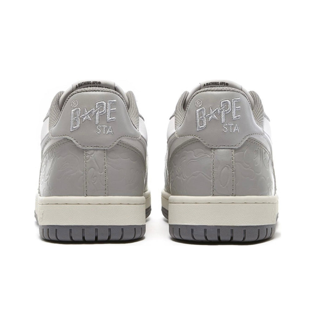 A BATHING APE BAPE Court Sta Low Sneakers in White Grey - product image from the listing.