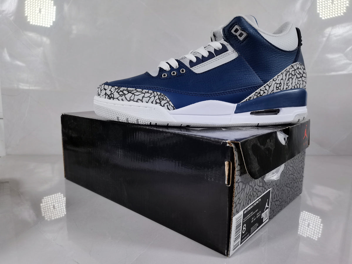 Air Jordan 3 Retro Sneakers Blue Grey - product image from the listing.