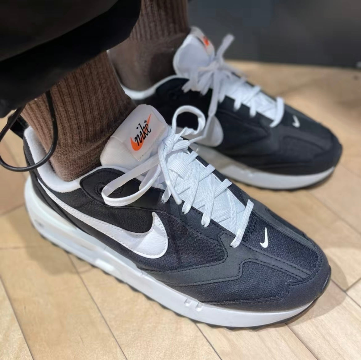 Nike Air Max Dawn Sneakers in Black White DJ3624-001 - product image from the listing.