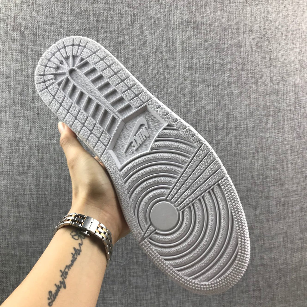 Air Jordan 1 Mid White Patent-Style Sneakers BQ6472-111 - product image from the listing.