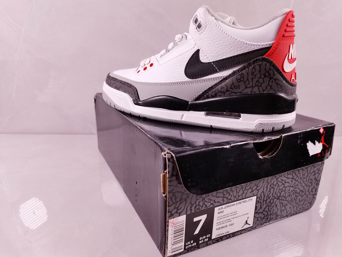 Air Jordan 3 Retro White Cement Sneakers - product image from the listing.