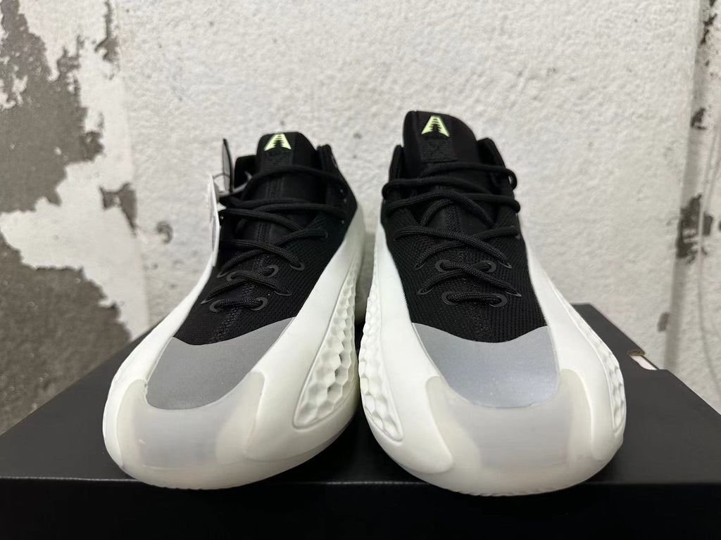 Adidas Basketball Sneakers in White, in Black and Lime - product image from the listing.