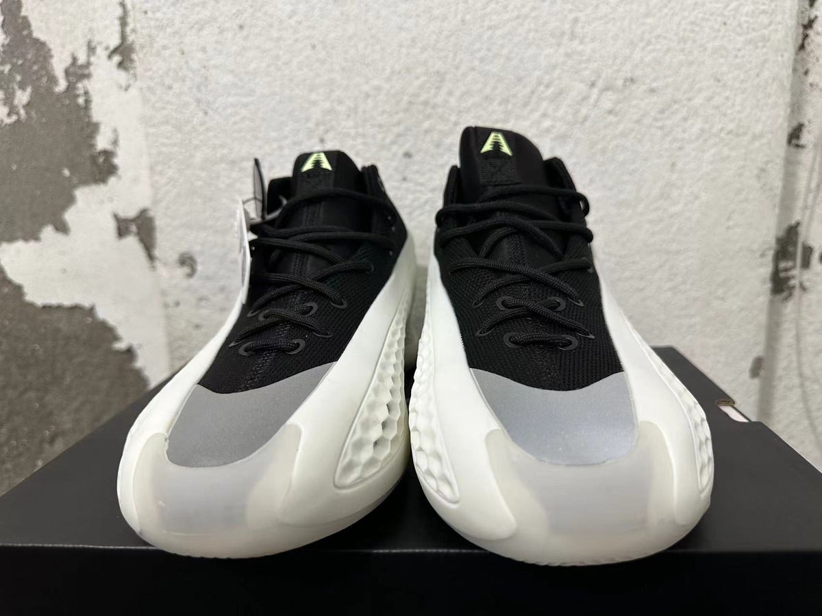 Adidas Basketball Sneakers in White, in Black and Lime - product image from the listing.