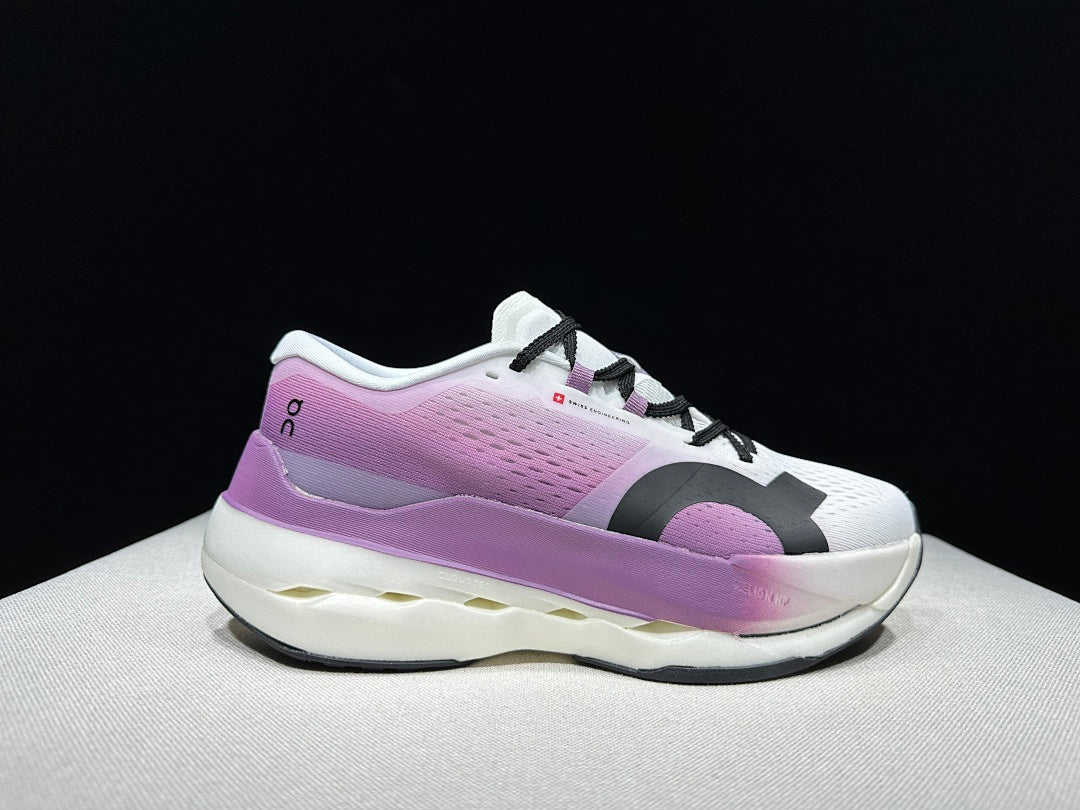 On Cloudboom Max Running Sneakers in White Purple - product image from the listing.
