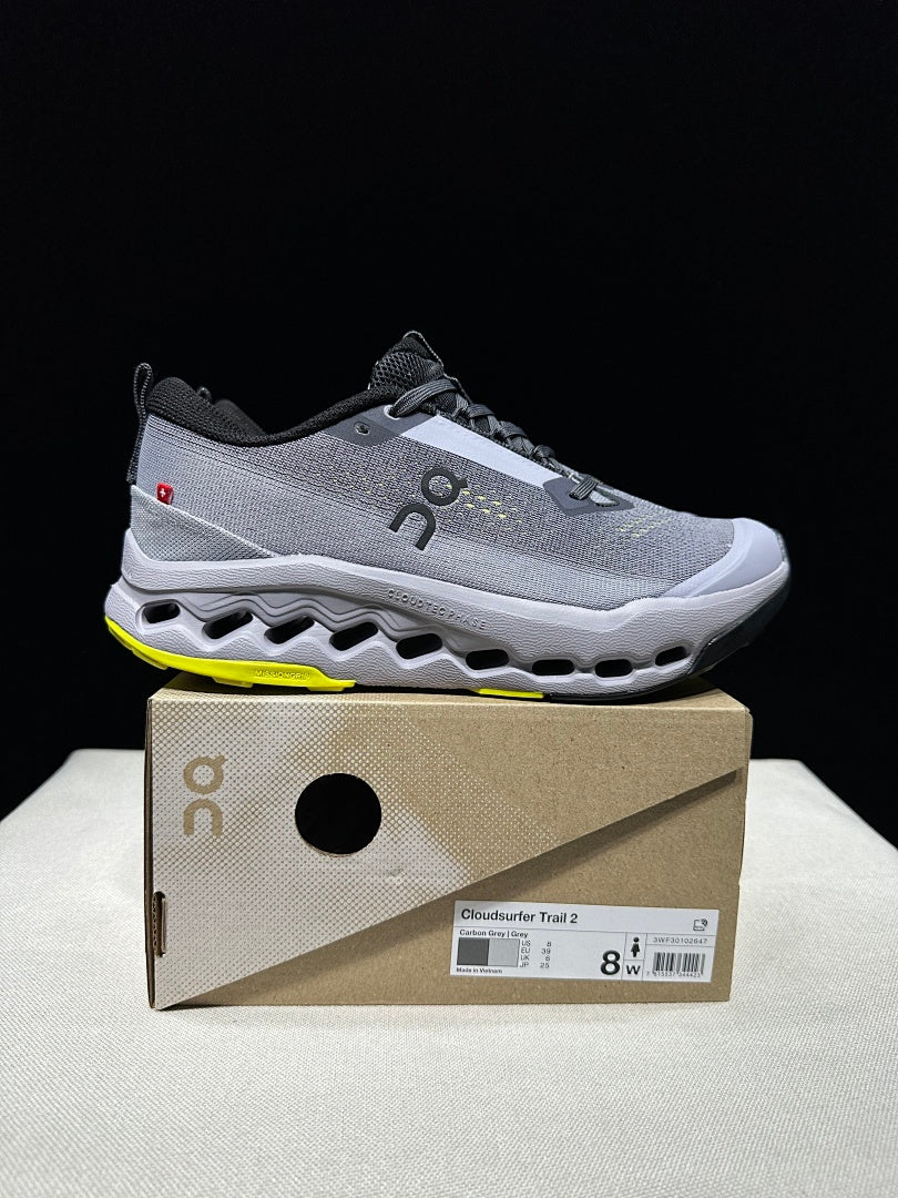 On Cloudsurfer Trail 2 Trail Running Shoes, Carbon in Grey - product image from the listing.