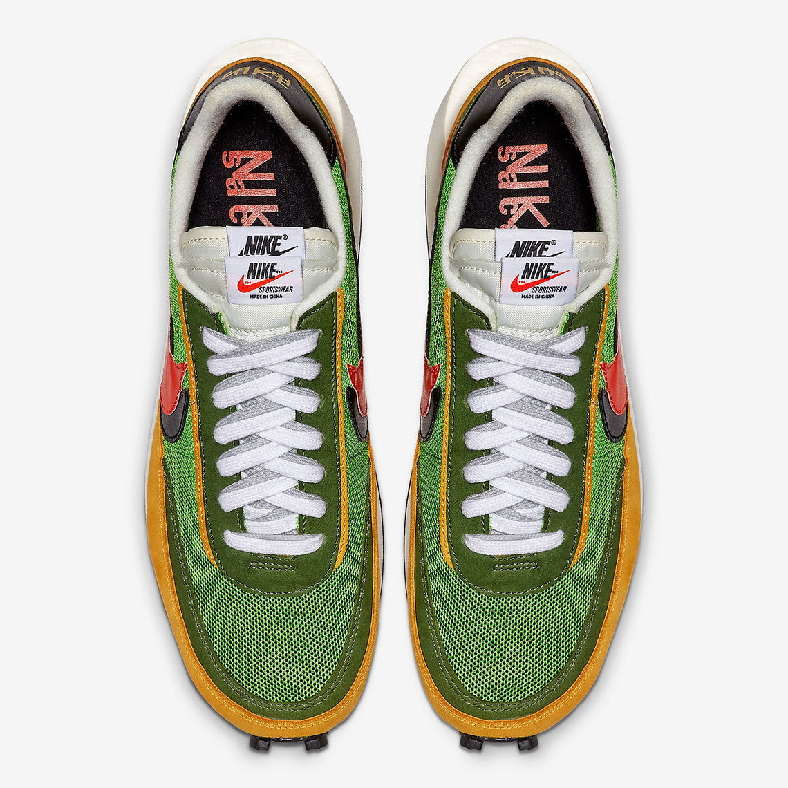 Nike x sacai LDV Waffle Sneakers in Green BV0073-300 - product image from the listing.