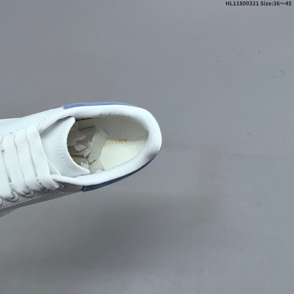 Alexander McQueen Oversized Low-Top Sneakers, in White and Blue - product image from the listing.