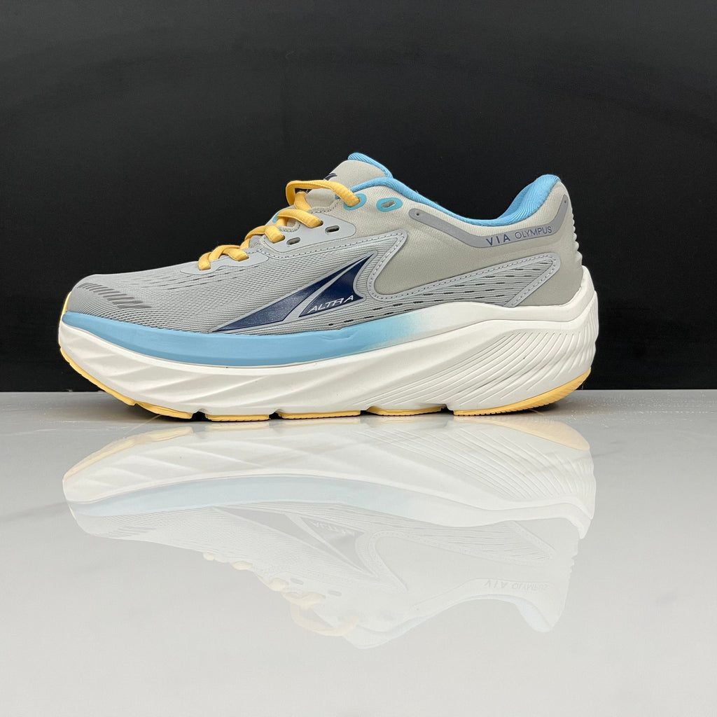 ALTRA Via Olympus Road Running Shoes, in Gray Blue Yellow - product image from the listing.