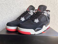 Air Jordan 4 Black Grey Red Sneakers - product image from the listing.