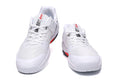 ASICS White, Navy and Red Court Trainers - product image from the listing.