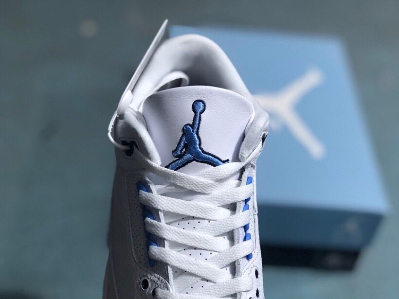 Air Jordan 3 Retro White Royal Blue Sneakers - product image from the listing.