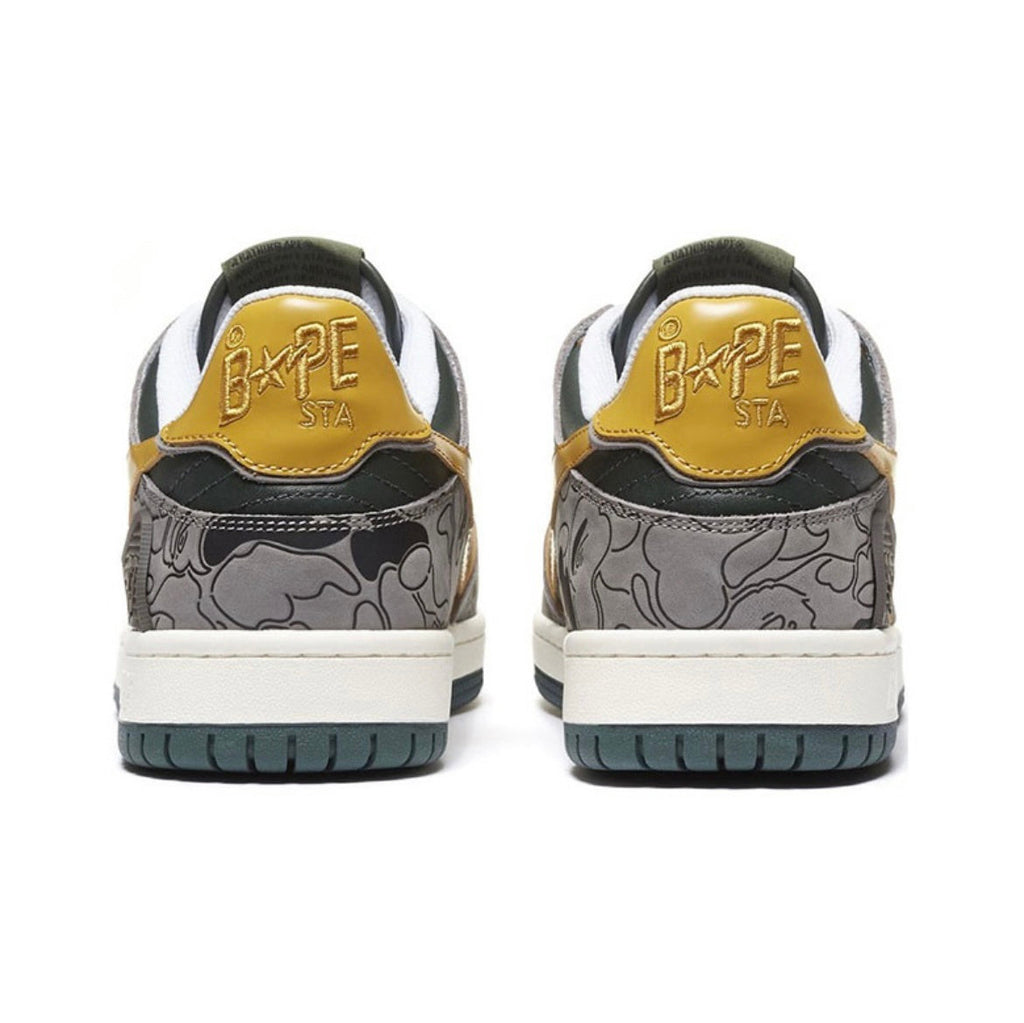 BAPE SK8 Sta Trainers Gray Yellow 1H80-191-007 - product image from the listing.