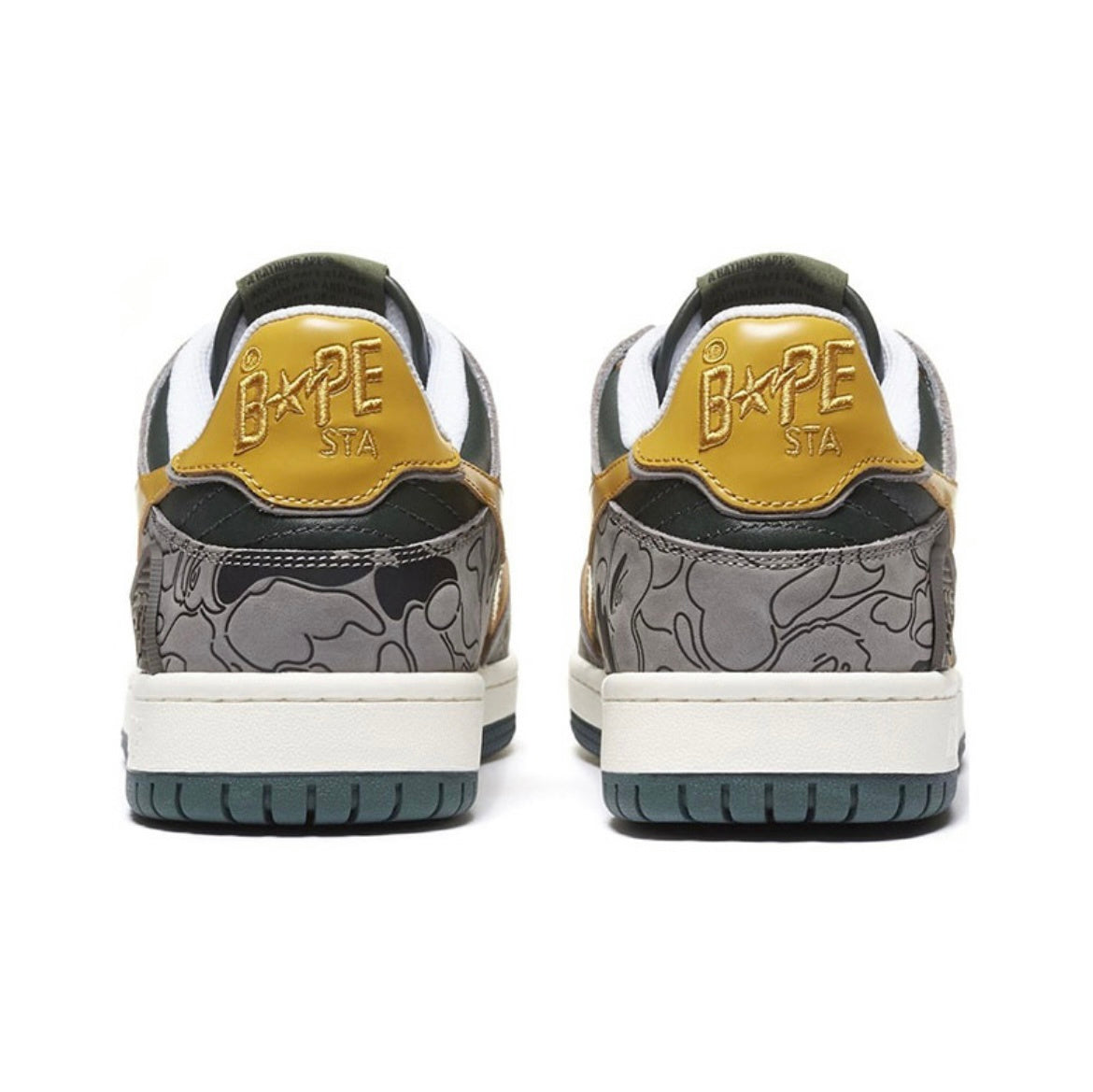 BAPE SK8 Sta Trainers Gray Yellow 1H80-191-007 - product image from the listing.