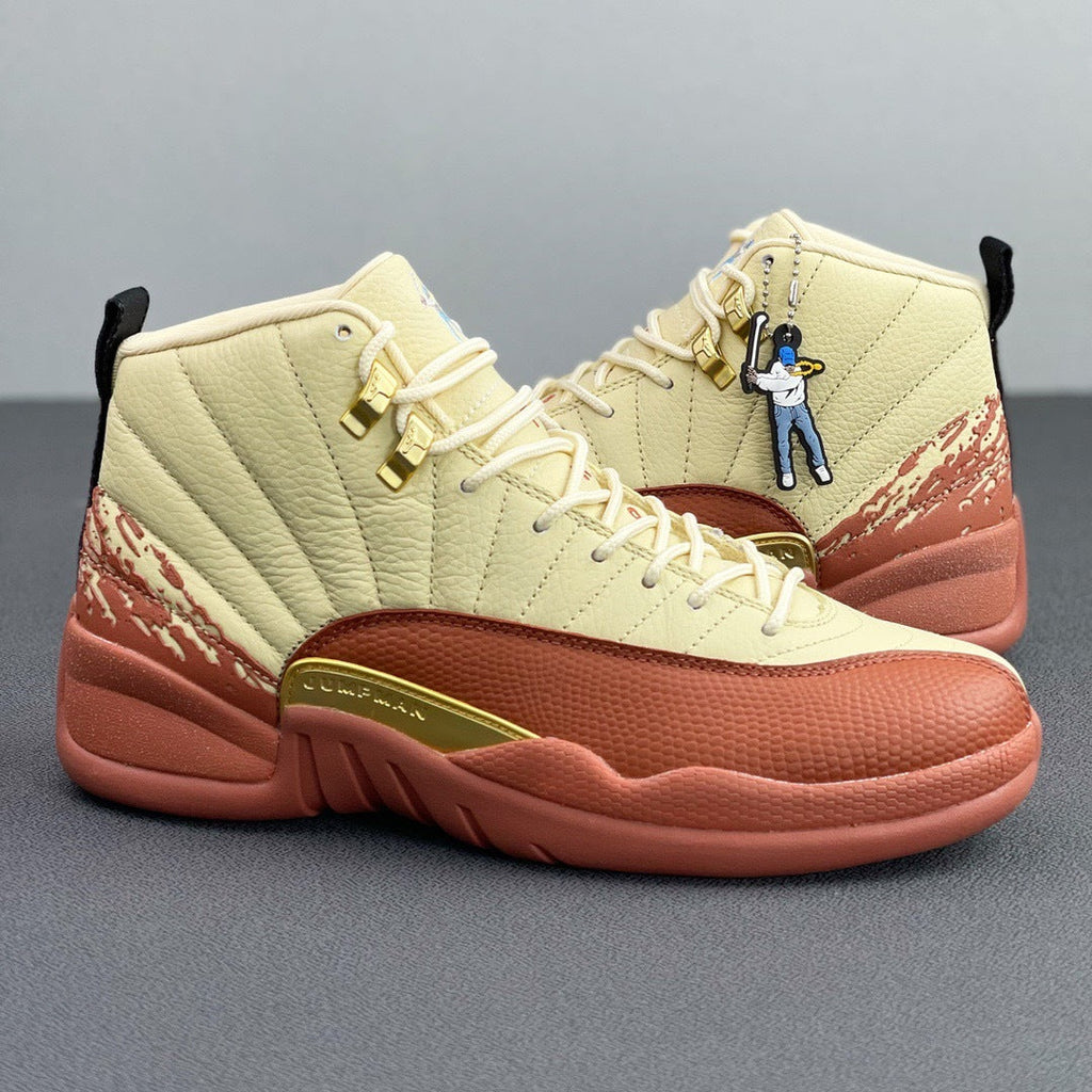 Jordan 12 Retro Eastside Golf Sneakers in Cream Brown DV1758-108 - product image from the listing.