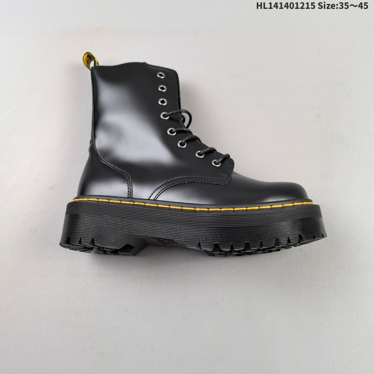 1057 Black Platform Lace-Up Boots by Dr. Martens - product image from the listing.