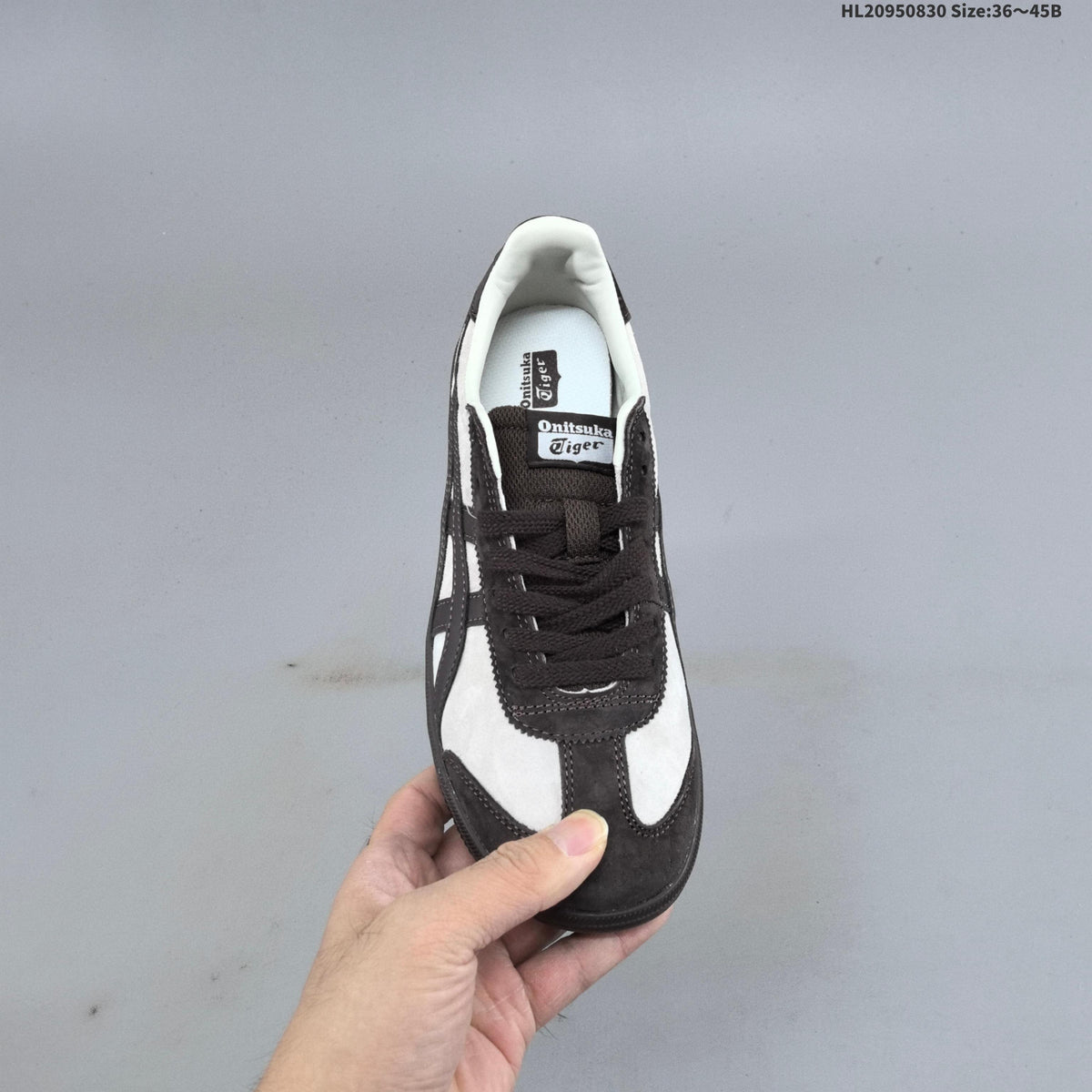 White and Dark Brown Onitsuka Tiger Tokuten Low-Top Sneakers - product image from the listing.