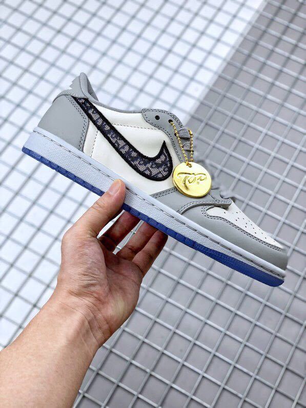Dior x Air Jordan 1 Low Sneakers CN8608-002 in Grey - product image from the listing.