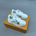 White and Black Louis Vuitton Studded Low-Top Sneakers - product image from the listing.