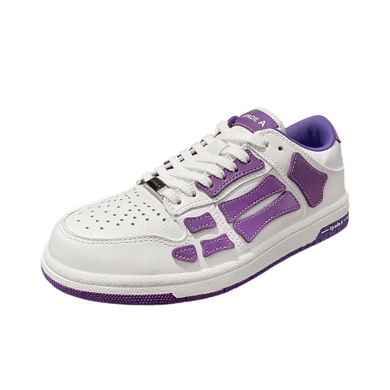 White and Purple Spade A Low-Top Sneakers - product image from the listing.