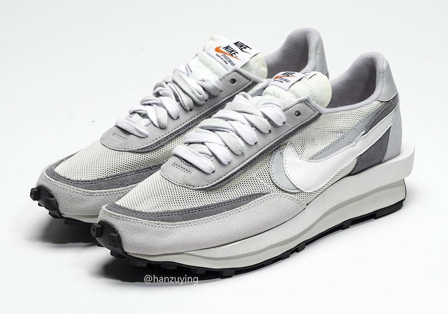 White and Grey Nike x sacai LDWaffle Sneakers BV0073-100 - product image from the listing.