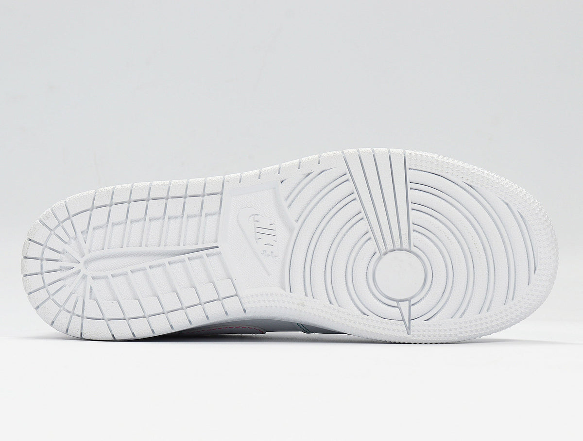 Nike Air Jordan 1 Low Sneakers in White Pink 554723-101 - product image from the listing.