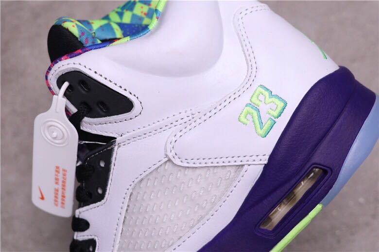 Air Jordan 5 Alternate Bel-Air Sneakers in White Purple DB3335-100 - product image from the listing.