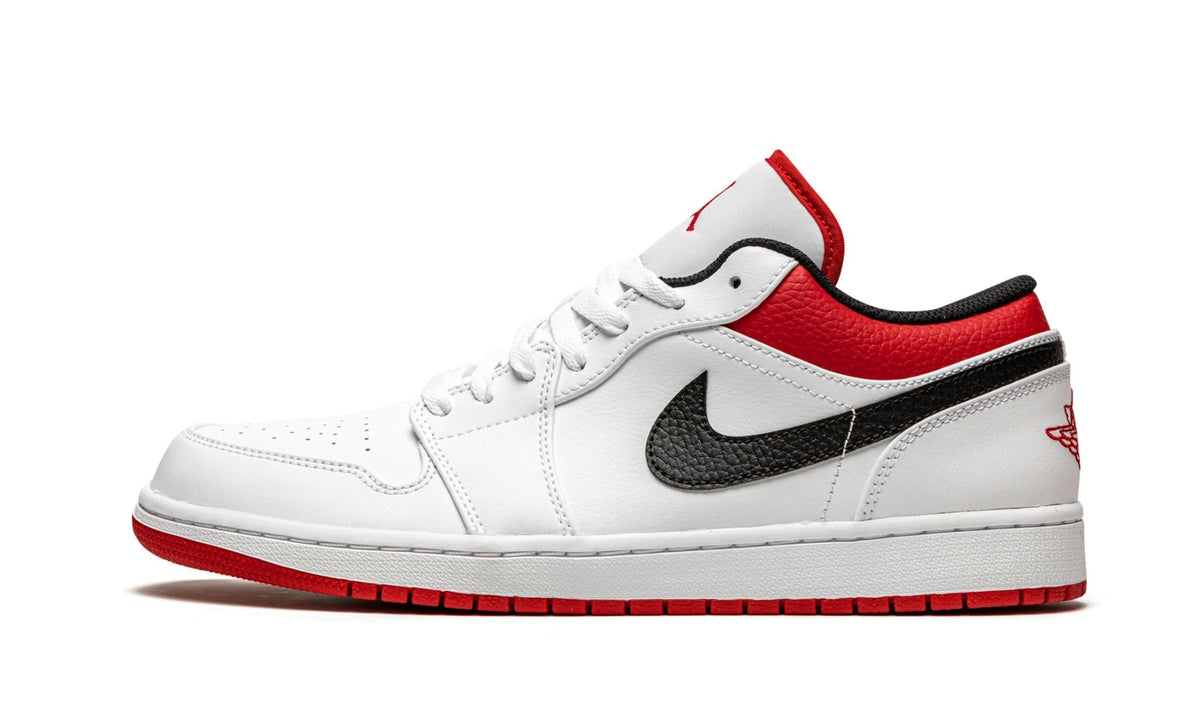 "White / Gym Red" Air Jordan 1 Low - product image from the listing.