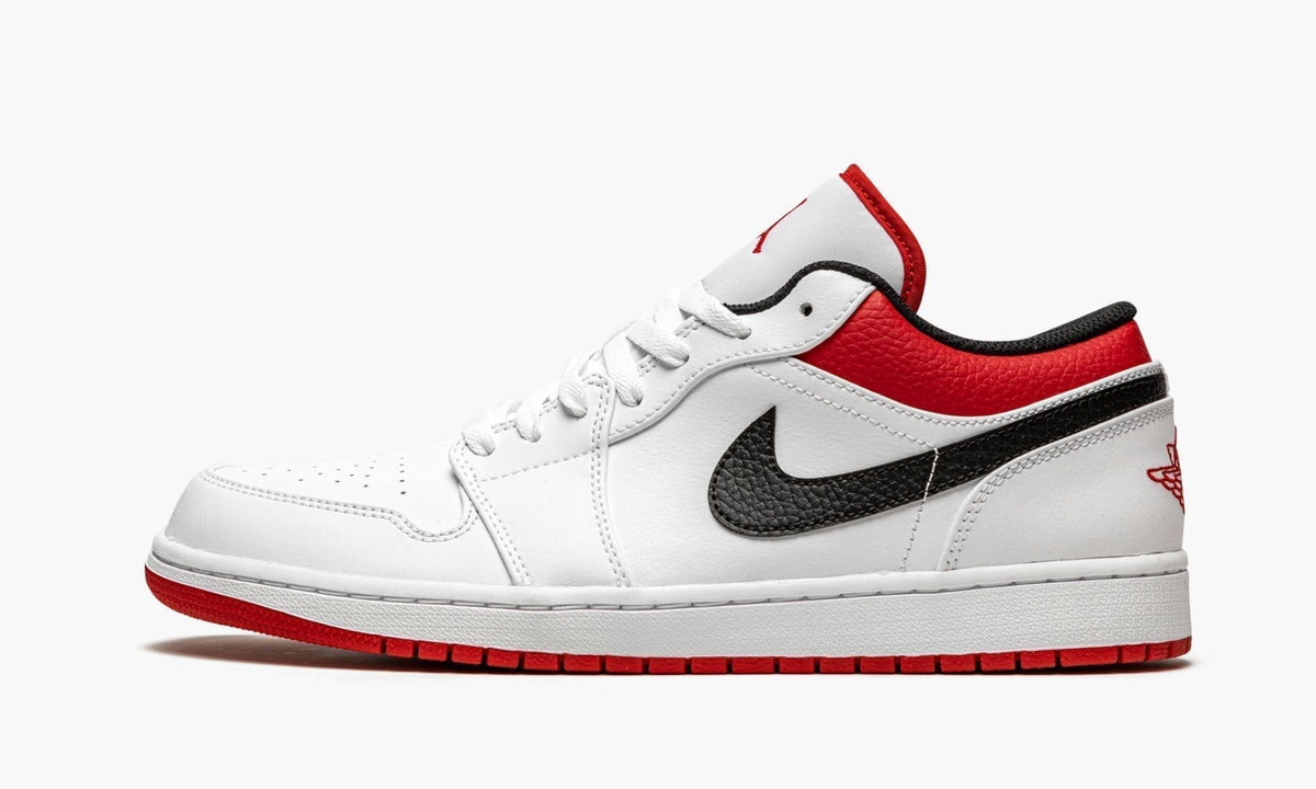 "White / Gym Red" Air Jordan 1 Low - product image from the listing.