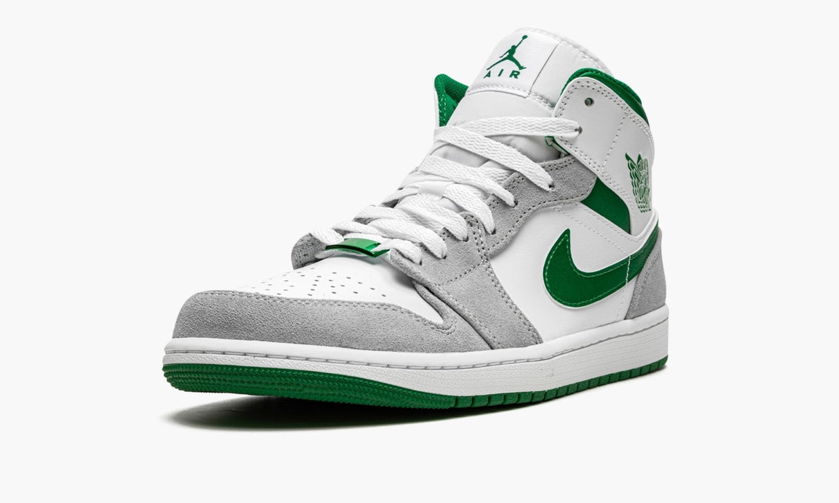 "Grey / Pine Green / White" Air Jordan 1 MID SE - product image from the listing.