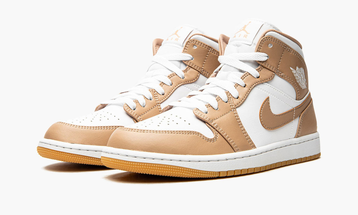 Air Jordan 1 Mid in Tan / Gum - product image from the listing.