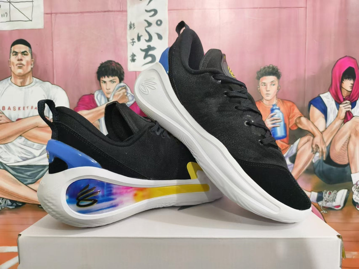 Nike Basketball Footwear in Black, Blue and Orange Gradient - product image from the listing.