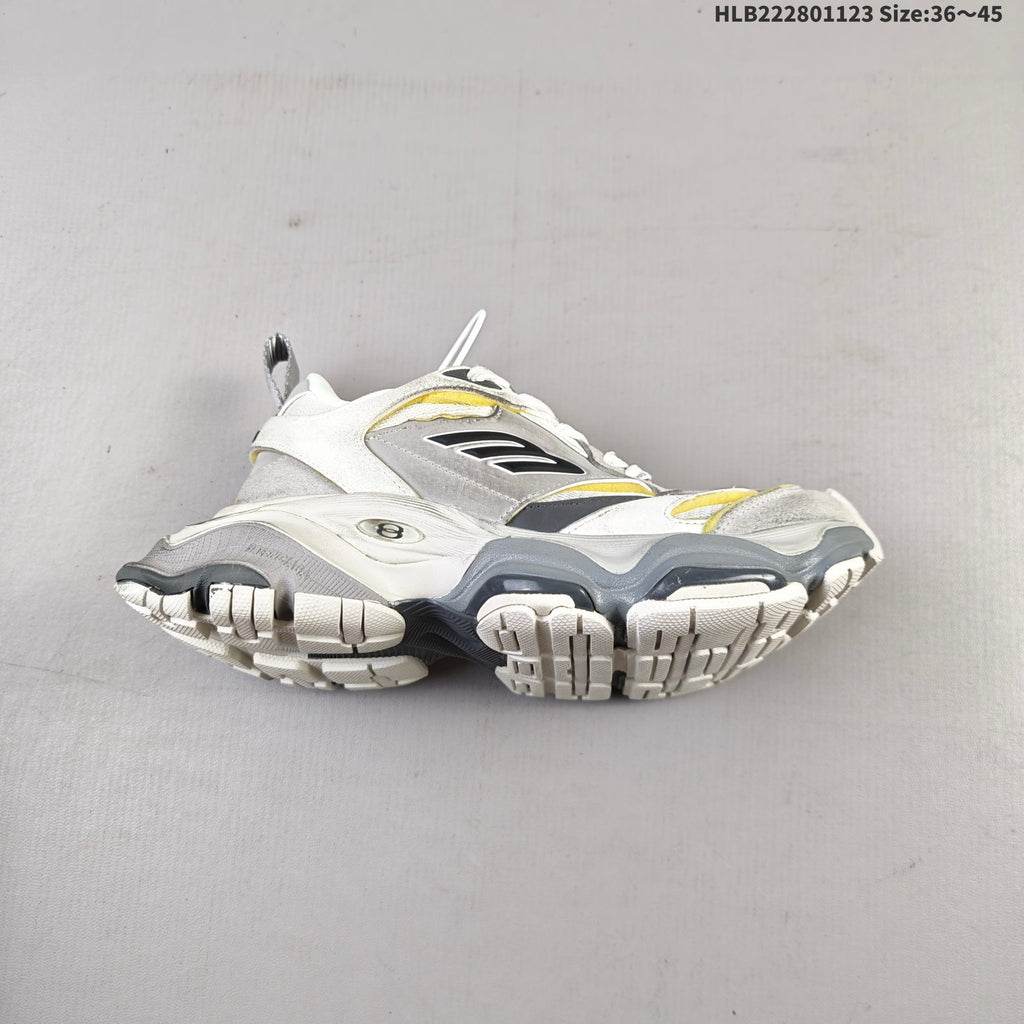 Balenciaga Monday Low-Top Sneakers in White, in Gray and Yellow - product image from the listing.