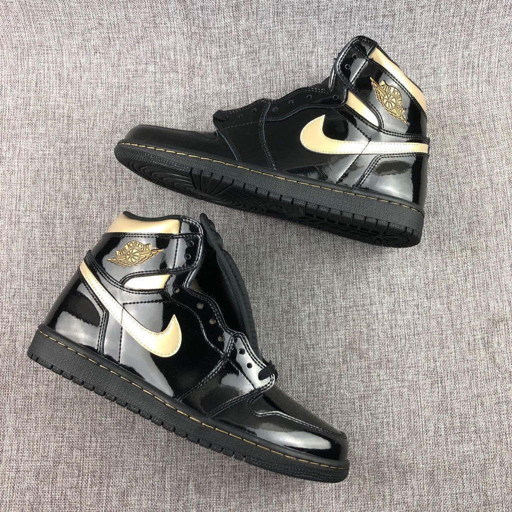 Air Jordan 1 High OG Black Gold Sneakers 555088-032 - product image from the listing.