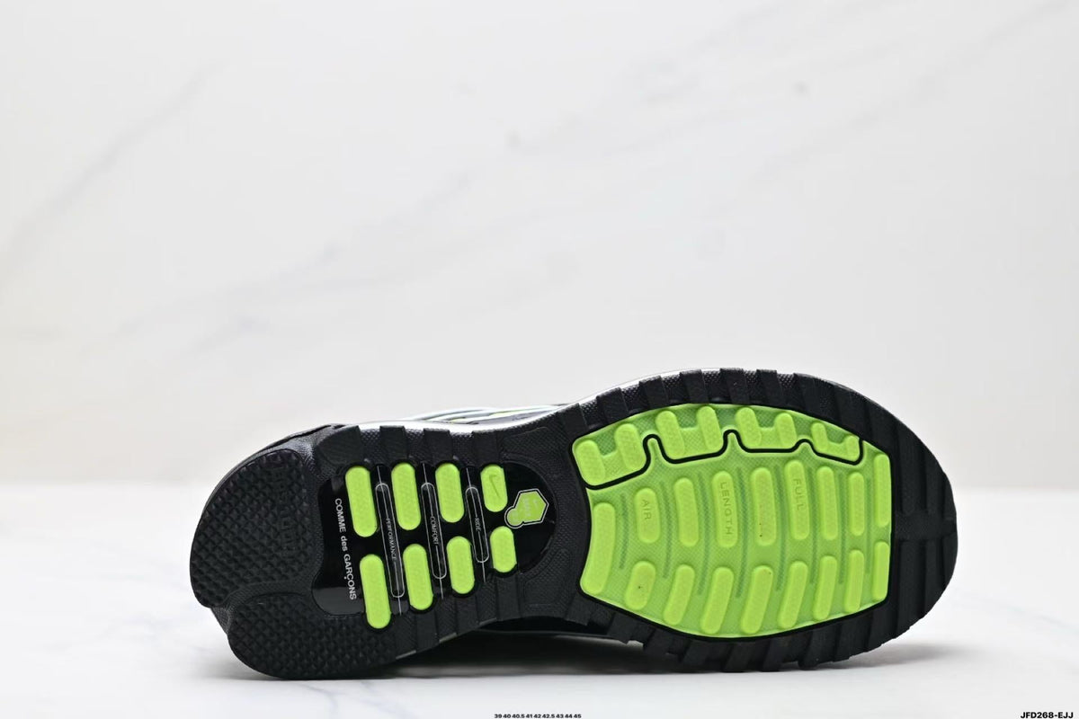 Nike Air Max 720 Sneakers in Black and Volt Green - product image from the listing.